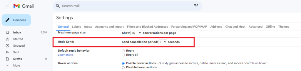 gmail short cut