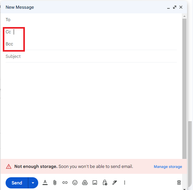 CC BCC Gmail