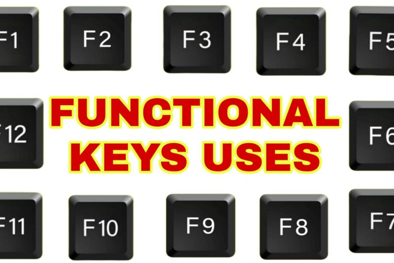 What is the Function  Key of f1 f2 f3 f4 f5 in keyboard