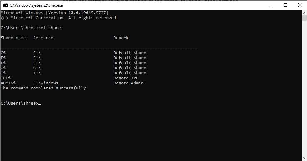 how to check my pc folder share or not share